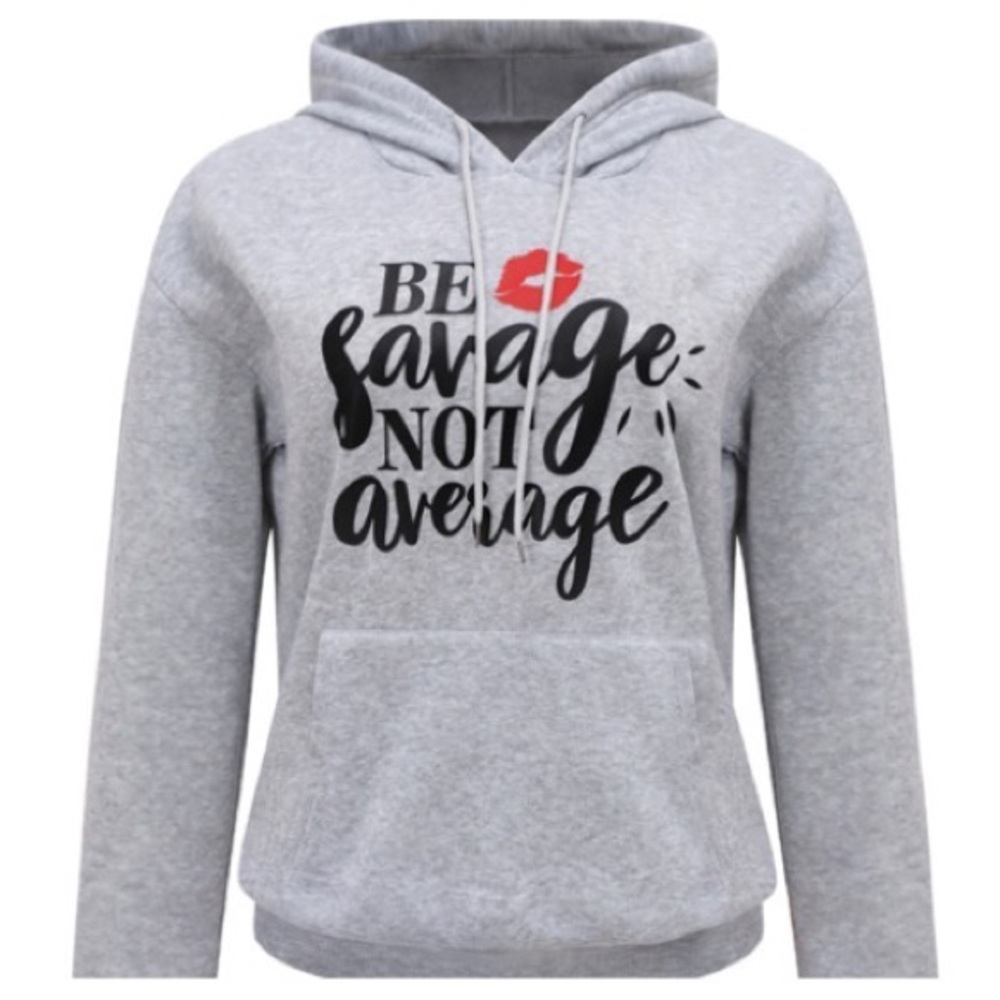Grey hooded sweat shirt